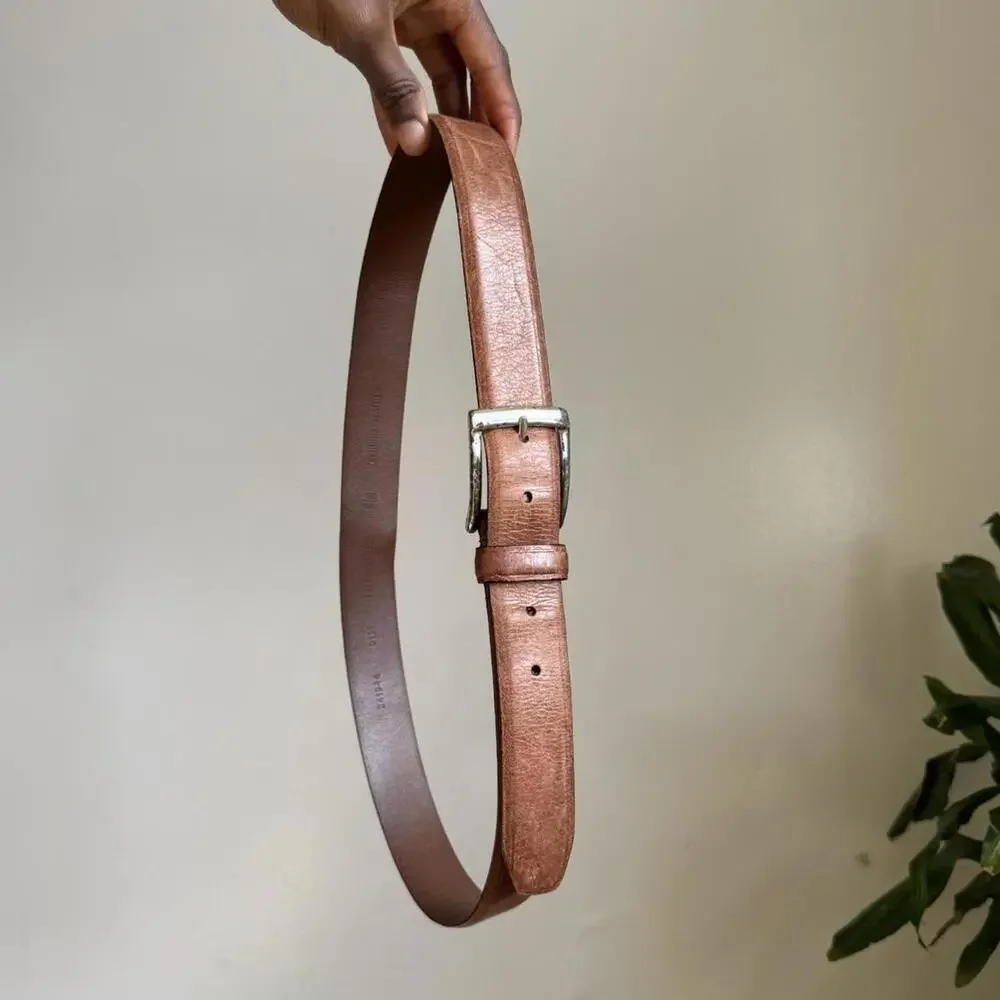 Vintage tan genuine‎ leather belt size 38/95
